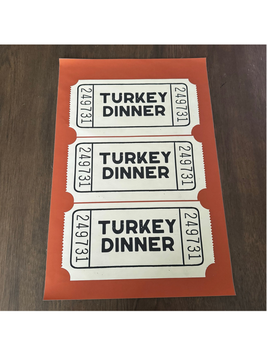 Unbranded Other - Turkey Dinner Ticket Canvas Print | Vintage Thanksgiving Wall Art | 16” x 24”